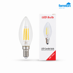 FOCO LED 4W E14 VELA TRANS 3000K BRASILUM (01082)