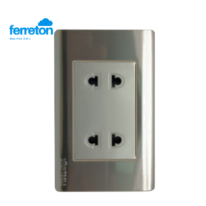 PLACA TOMA DOBLE INOX UYUSTOLLS (01759)