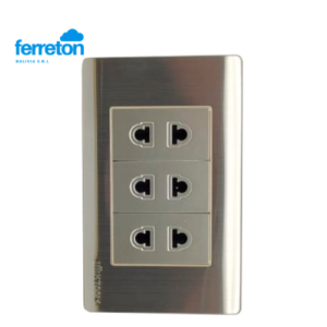 PLACA TOMA TRIPLE INOX UYUSTOLLS (01760)