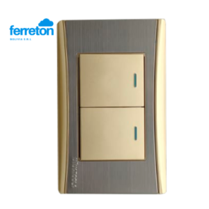 PLACA CONMUTADOR DOBLE DORADO UYUSTOOLS (01737)