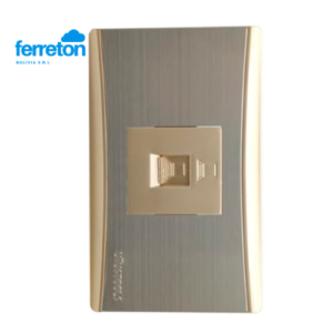 PLACA TOMA SIMPLE INTERNET RJ-45 DORADO UYUSTOOLS (01748)