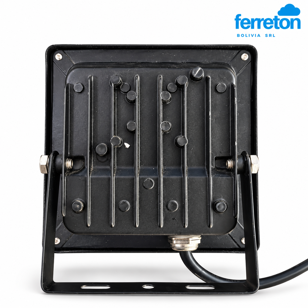 Foco LED negro visto desde atrás