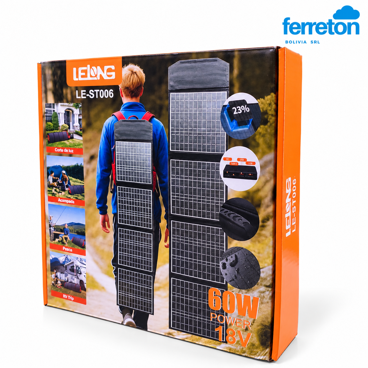 Panel solar plegable LELONG 60W