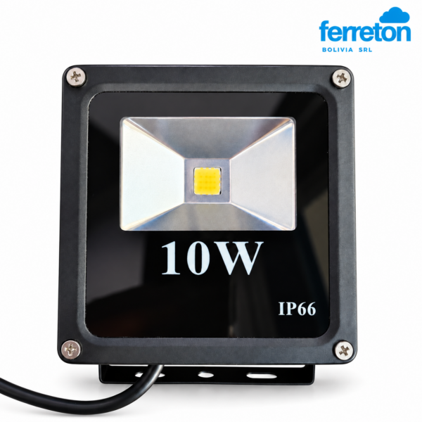 Reflector LED negro con luz cálida